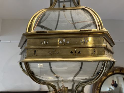 BRASS AND GLASS LANTERN - ADDITIONAL PHOTO 2