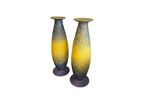 pair of french art glass vases - CATEGORY: ANTIQUE GLASS - DATED 1900