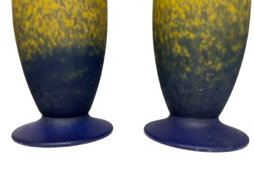 PAIR OF FRENCH ART GLASS VASES - ADDITIONAL PHOTO 1