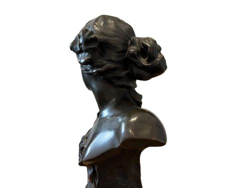ART NOUVEAU BRONZE BUST OF LADY - ADDITIONAL PHOTO 2