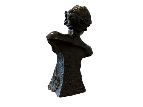 ART NOUVEAU BRONZE BUST OF LADY - ADDITIONAL PHOTO 6