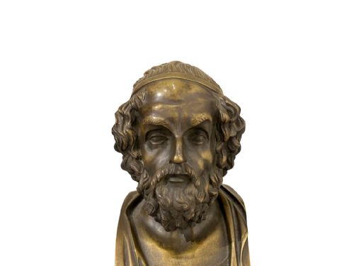 BRONZE LIBRARY BUST OF HOMER - ADDITIONAL PHOTO 1
