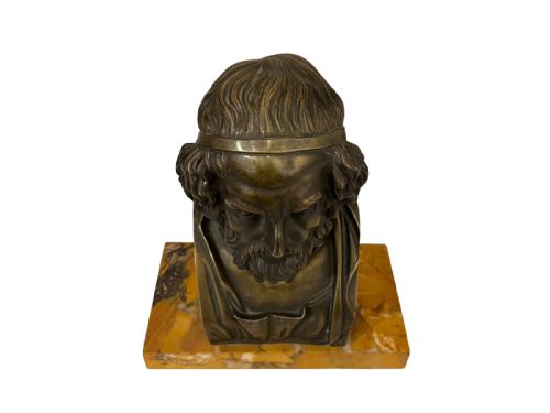 BRONZE LIBRARY BUST OF HOMER - ADDITIONAL PHOTO 2