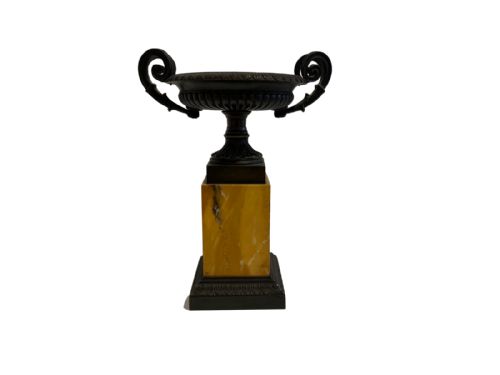 PAIR OF SIENNA MARBLE AND BRONZE CASSOLETTES - ADDITIONAL PHOTO 2