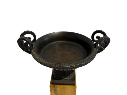 PAIR OF SIENNA MARBLE AND BRONZE CASSOLETTES - ADDITIONAL PHOTO 4