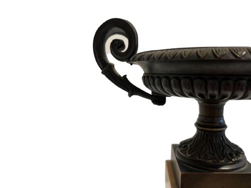 PAIR OF SIENNA MARBLE AND BRONZE CASSOLETTES - ADDITIONAL PHOTO 5