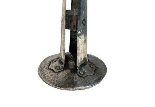 ARTS AND CRAFTS CANDLESTICKS SILVER PLATED ON COPPER - ADDITIONAL PHOTO 5