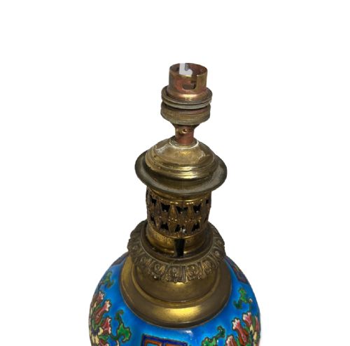 PAIR OF FRENCH LONGWY LAMPS - ADDITIONAL PHOTO 2