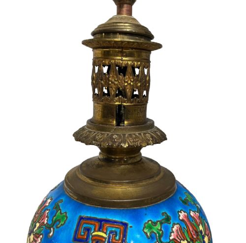 PAIR OF FRENCH LONGWY LAMPS - ADDITIONAL PHOTO 3