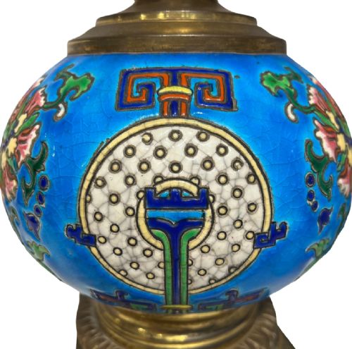 PAIR OF FRENCH LONGWY LAMPS - ADDITIONAL PHOTO 5
