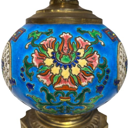 PAIR OF FRENCH LONGWY LAMPS - ADDITIONAL PHOTO 6
