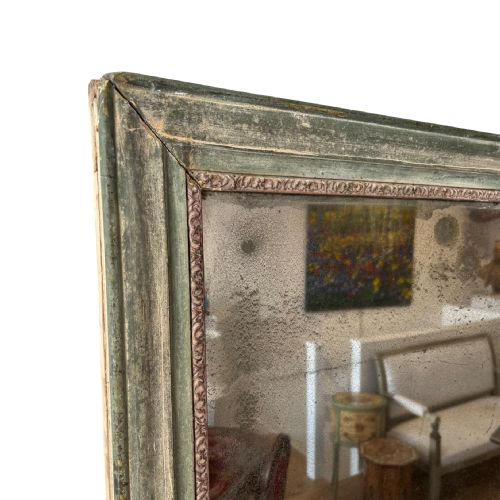 19TH CENTURY FRENCH GREEN PAINTED MIRROR - ADDITIONAL PHOTO 1
