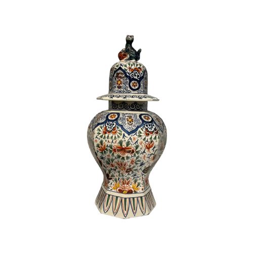 LARGE PAIR OF DELFT VASES WITH LIDS - ADDITIONAL PHOTO 1