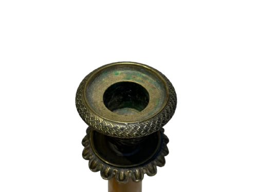 SIENNA MARBLE AND BRONZE CANDLESTICKS - ADDITIONAL PHOTO 4