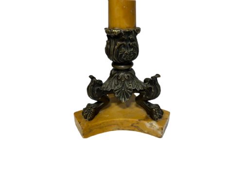 SIENNA MARBLE AND BRONZE CANDLESTICKS - ADDITIONAL PHOTO 5