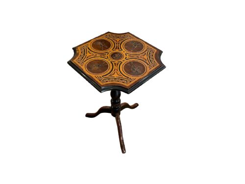 aesthetic movement penwork occasional table centurions - CATEGORY: ANTIQUE TABLES - DATED 1890