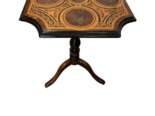 AESTHETIC MOVEMENT PENWORK OCCASIONAL TABLE CENTURIONS - ADDITIONAL PHOTO 2