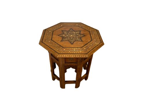 INDIAN HOSHIARPUR INLAID OCTAGONAL OCCASIONAL TABLE - ADDITIONAL PHOTO 1