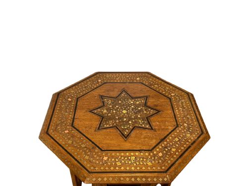 INDIAN HOSHIARPUR INLAID OCTAGONAL OCCASIONAL TABLE - ADDITIONAL PHOTO 2