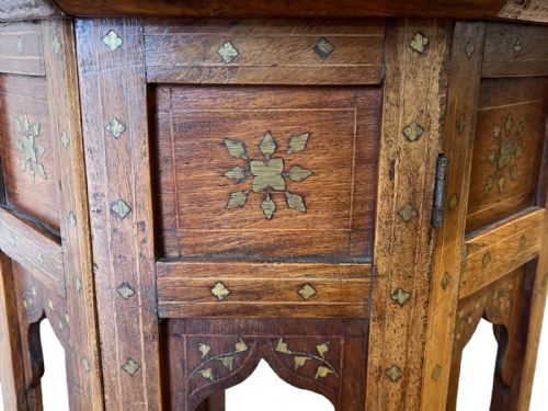 INDIAN HOSHIARPUR INLAID OCTAGONAL OCCASIONAL TABLE - ADDITIONAL PHOTO 3
