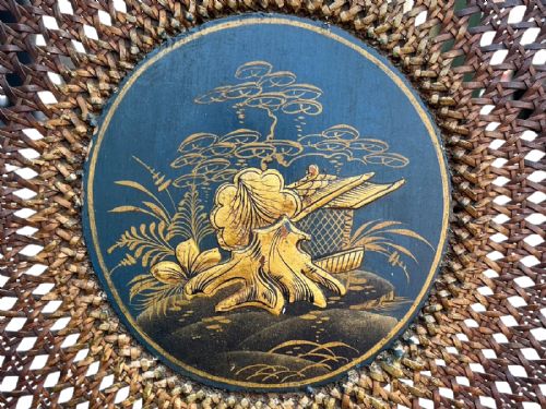 PAIR OF TEAL BLUE EDWARDIAN CHINOISERIE DECORATED ARMCHAIRS - ADDITIONAL PHOTO 3