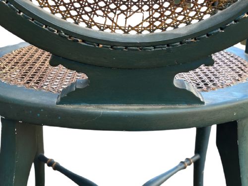 PAIR OF TEAL BLUE EDWARDIAN CHINOISERIE DECORATED ARMCHAIRS - ADDITIONAL PHOTO 7