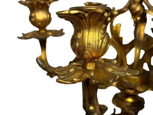 ROCOCO ORMOLU 6 BRANCH CANDELABRA - ADDITIONAL PHOTO 3