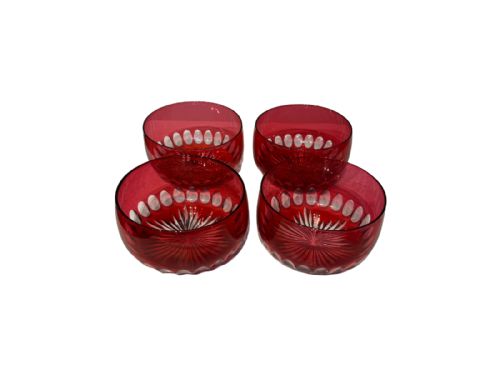 ruby glass bowls - CATEGORY: ANTIQUE GLASS - DATED 1880