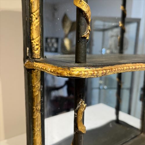 ANTIQUE EBONISED AND GILT 3 TIER SHELF - ADDITIONAL PHOTO 1