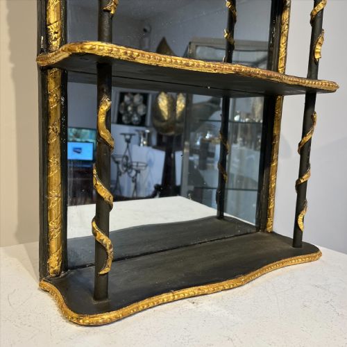 ANTIQUE EBONISED AND GILT 3 TIER SHELF - ADDITIONAL PHOTO 2