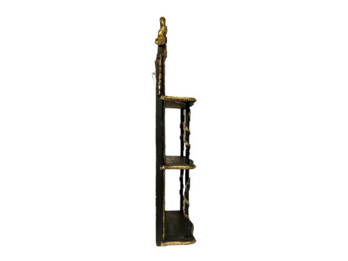 ANTIQUE EBONISED AND GILT 3 TIER SHELF - ADDITIONAL PHOTO 3