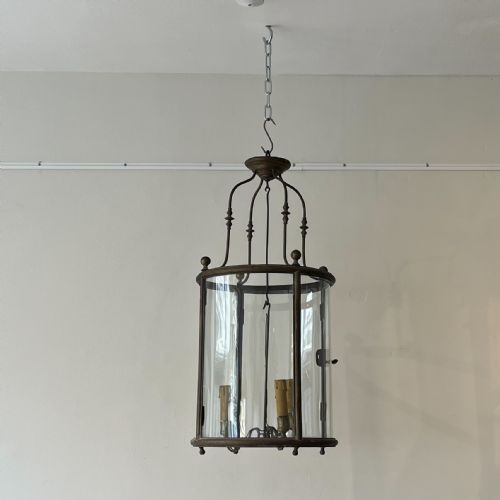 antique brass hall lantern - CATEGORY: ANTIQUE LIGHTING - DATED 1900
