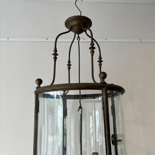 ANTIQUE BRASS HALL LANTERN - ADDITIONAL PHOTO 2