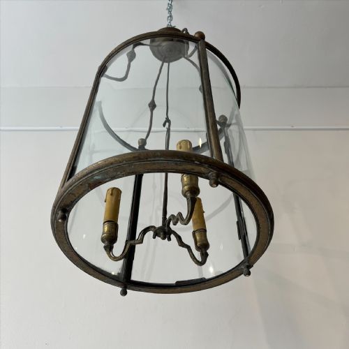ANTIQUE BRASS HALL LANTERN - ADDITIONAL PHOTO 3