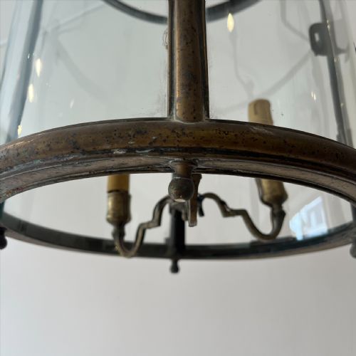 ANTIQUE BRASS HALL LANTERN - ADDITIONAL PHOTO 4