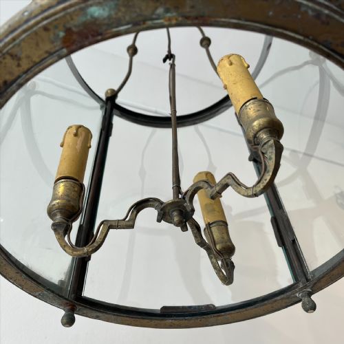 ANTIQUE BRASS HALL LANTERN - ADDITIONAL PHOTO 5