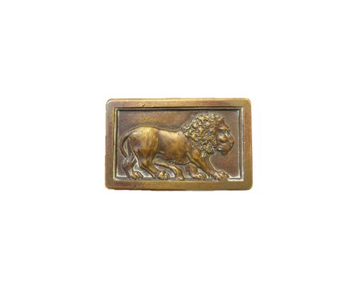 unusual 19th century brass paperweight of a lion - CATEGORY: ANTIQUE METAL - DATED 1860
