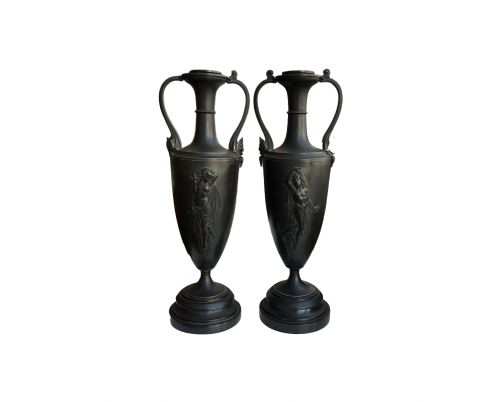 19th century classical bronze oil lamps - CATEGORY: ANTIQUE LIGHTING - DATED 19TH CENTURY