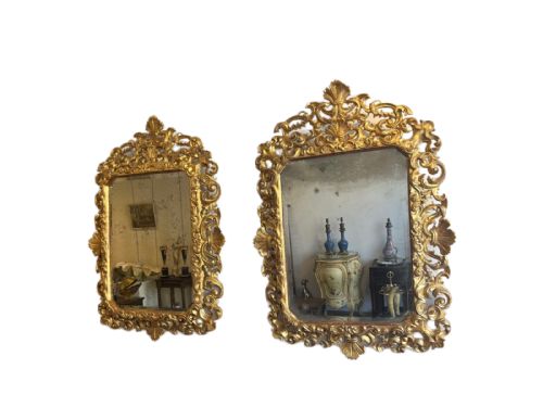italian carved giltwood mirrors - CATEGORY: ANTIQUE MIRRORS - DATED 19TH CENTURY
