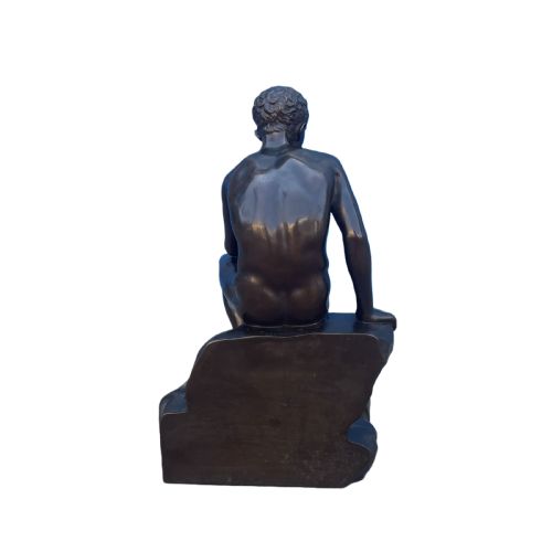 SEATED HERMES LARGE 19TH CENTURY BRONZE - ADDITIONAL PHOTO 6