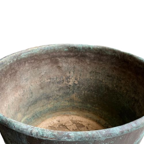 VERDIGRIS RIVETED COPPER CHEESE MAKING POT - ADDITIONAL PHOTO 3
