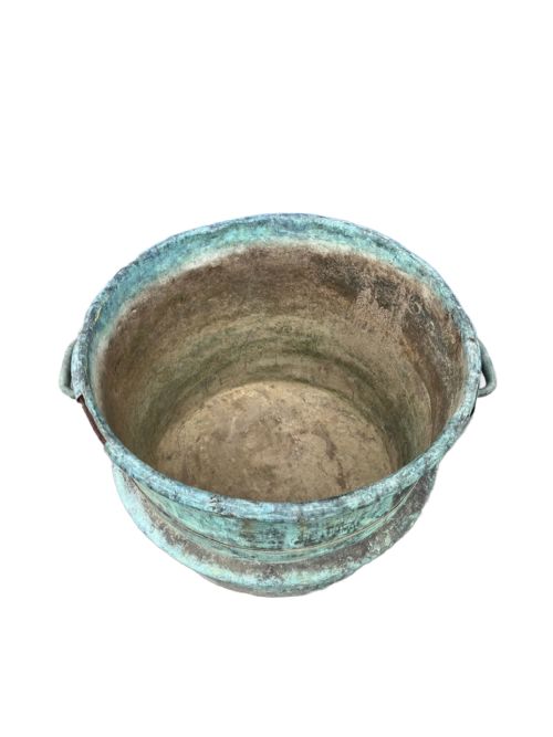 VERDIGRIS COPPER CHEESE MAKING POT - ADDITIONAL PHOTO 1