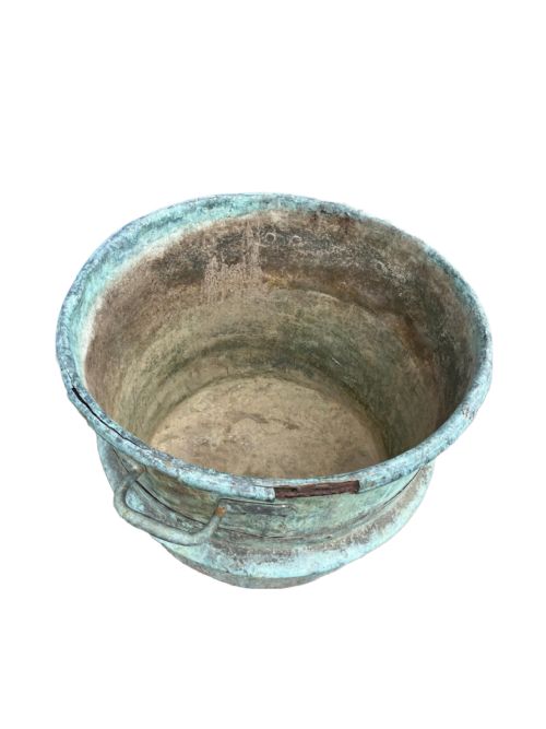 VERDIGRIS COPPER CHEESE MAKING POT - ADDITIONAL PHOTO 2