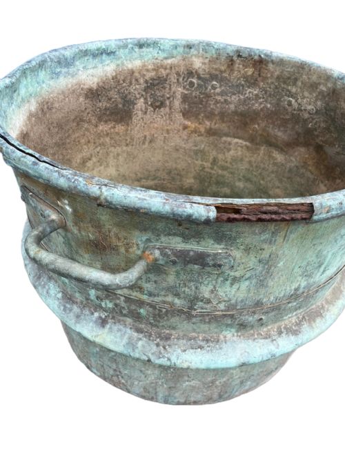 VERDIGRIS COPPER CHEESE MAKING POT - ADDITIONAL PHOTO 3
