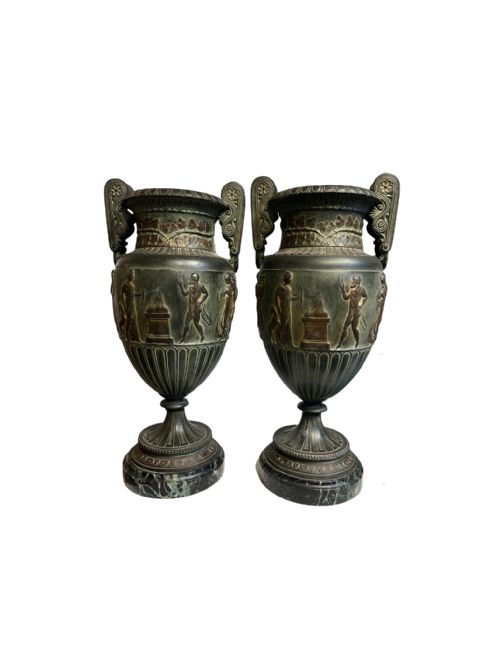 large pair of grand tour townley vases - CATEGORY: ANTIQUE METAL - DATED 1920