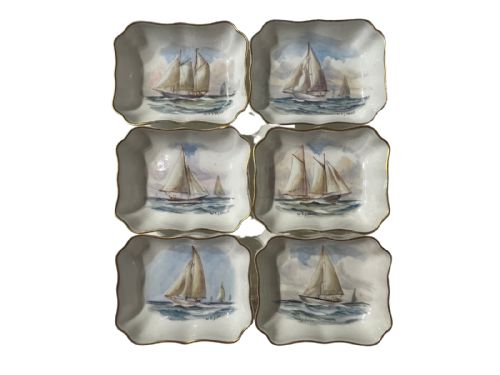 6 derby dishes - CATEGORY: ANTIQUE CERAMICS - DATED 1930