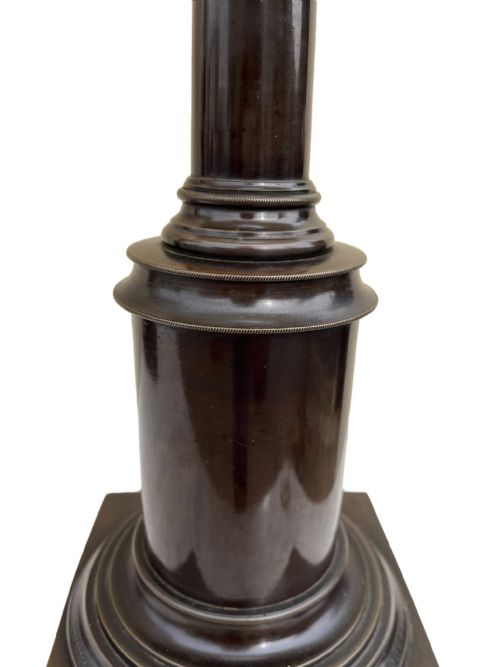PAIR OF ANTIQUE ENGLISH BRONZE LAMPS - ADDITIONAL PHOTO 2
