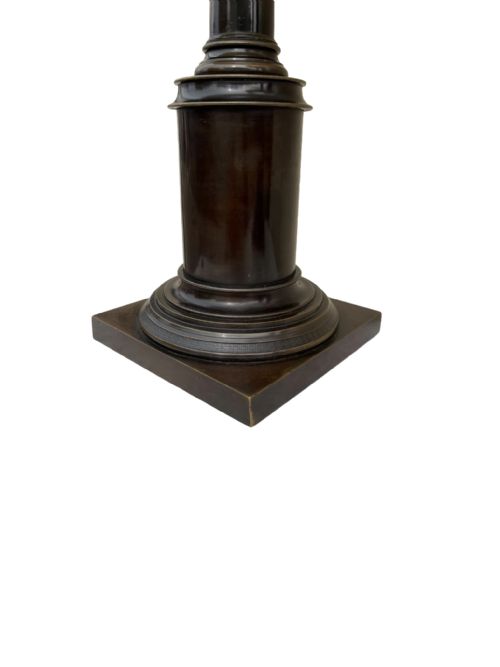 PAIR OF ANTIQUE ENGLISH BRONZE LAMPS - ADDITIONAL PHOTO 3