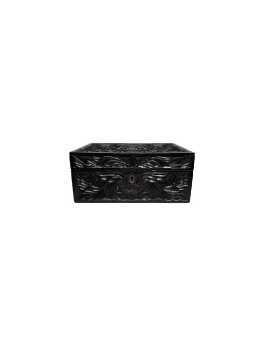 ceylonese ebony box - CATEGORY: ANTIQUE BOXES - DATED 1890
