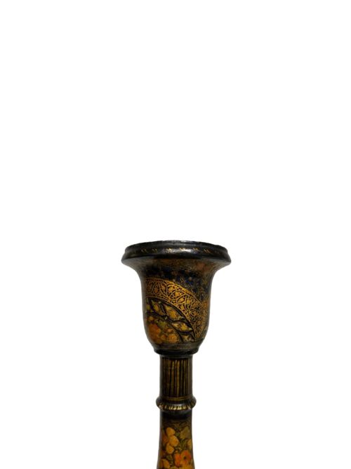 PAIR OF PAINTED KASHMIRI CANDLESTICKS - ADDITIONAL PHOTO 3